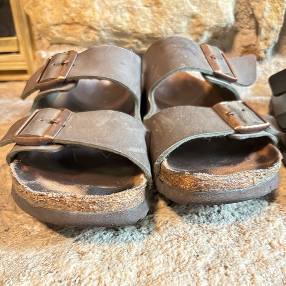 BIRKENSTOCK Lot/Bundle of 2 Arizona Thong Leather Sandals - Brown 39 & Black 38 - Picture 4 of 16